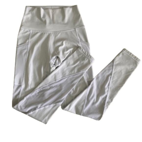 Aerie White Wrap Around Mesh‎ Pocket 7/8 Leggings - Picture 1 of 11